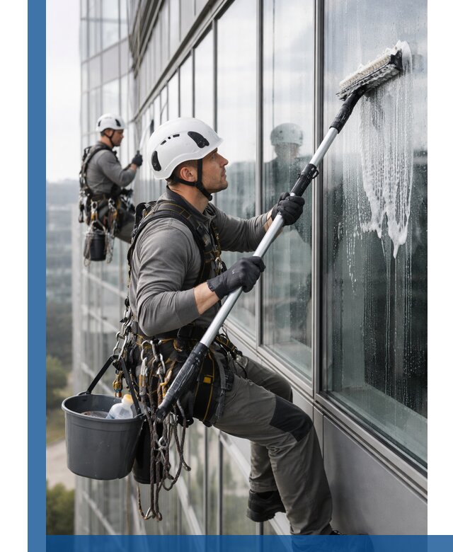 Высотная мойка сплошного остекления с выездом в Большой Камне