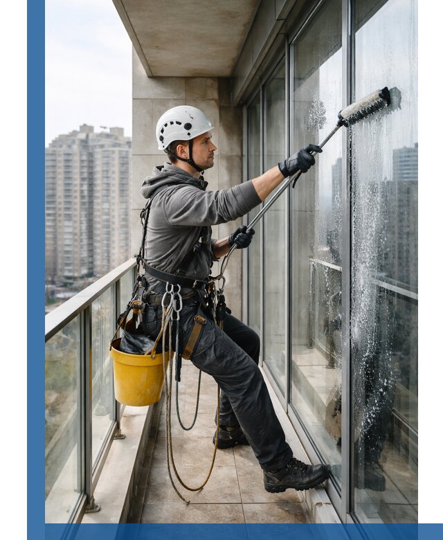 Профессиональная мойка балконного остекления в Большой Камне