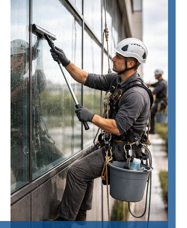 Мойка стеклянных фасадов в Большой Камне от 203 р. | ВЫСОТНИК-Бль
