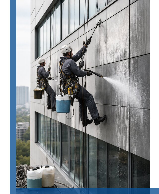 Профессиональная мойка вентилируемых фасадов в Большой Камне