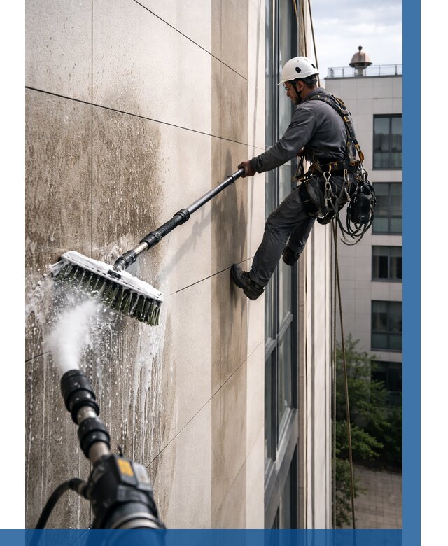 Мойка фасада из керамогранита в Большой Камне от 304 р. | ВЫСОТНИК-Бль