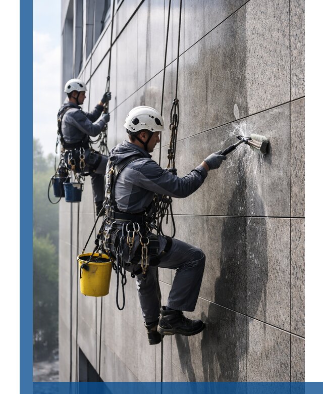 Профессиональная мойка фасада из керамогранита в Большой Камне