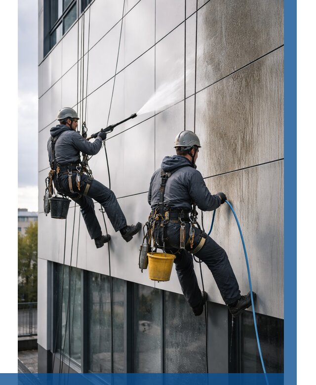 Мойка фасада из композита в Большой Камне по цене от 304 р. | ВЫСОТНИК-Бль