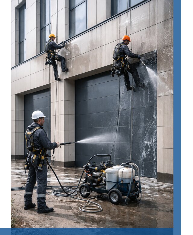 Послестроительная мойка фасада в Большой Камне от 304 р. | ВЫСОТНИК-Бль