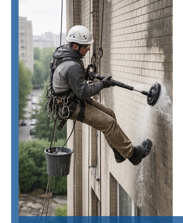 Очистка фасада от копоти в Большой Камне профессионально и безопасно