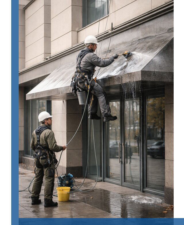 Профессиональная мойка козырьков и навесов в Большой Камне