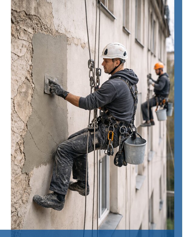 Восстановление штукатурки фасада в Большой Камне от 1217 р. | ВЫСОТНИК-Бль