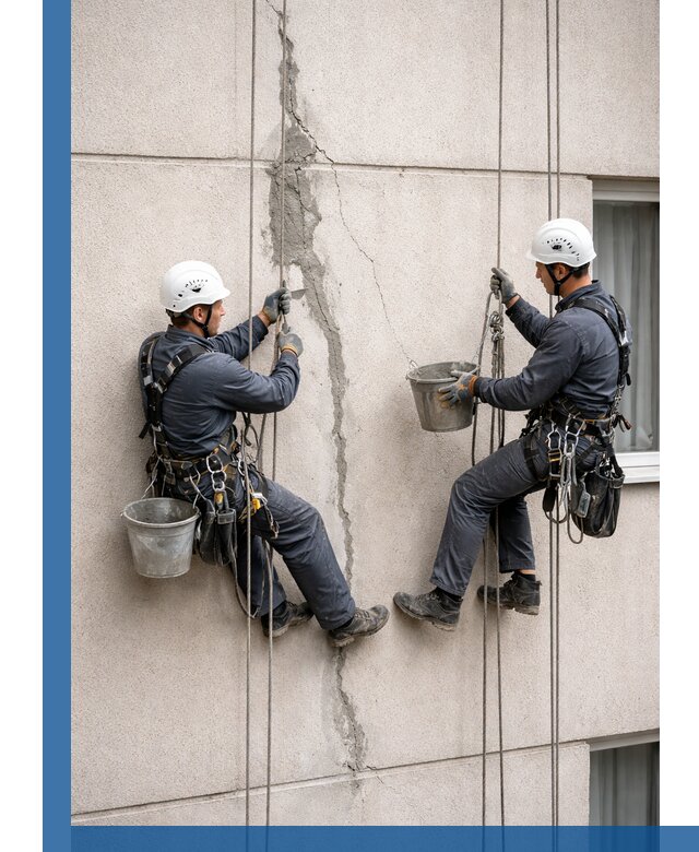 Заделка трещин на фасаде в Большой Камне с гарантийным ремонтом