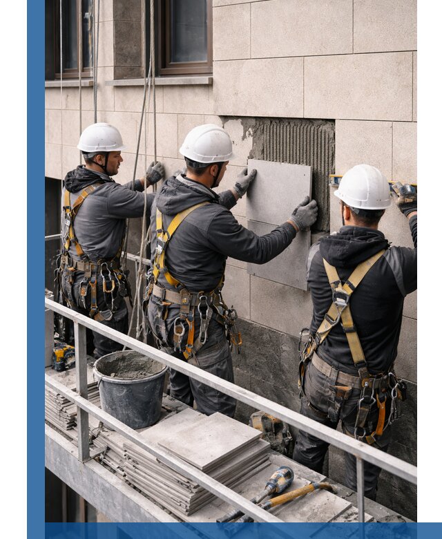 Ремонт облицовки фасада плиткой в Большой Камне с гарантией