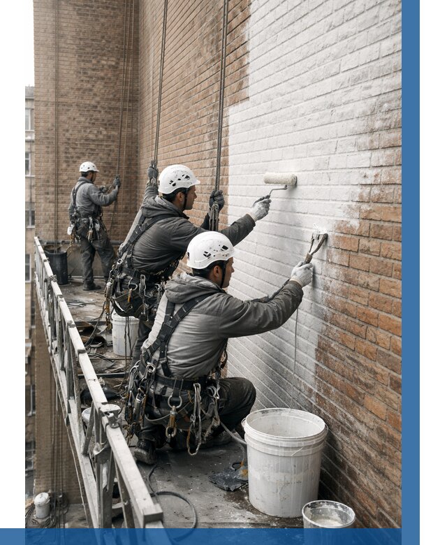 Покраска кирпичного фасада в Большой Камне от 355 р. | ВЫСОТНИК-Бль