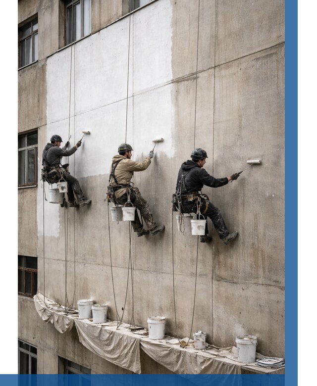 Покраска бетонного фасада в Большой Камне от 355 р за м2 | ВЫСОТНИК-Бль