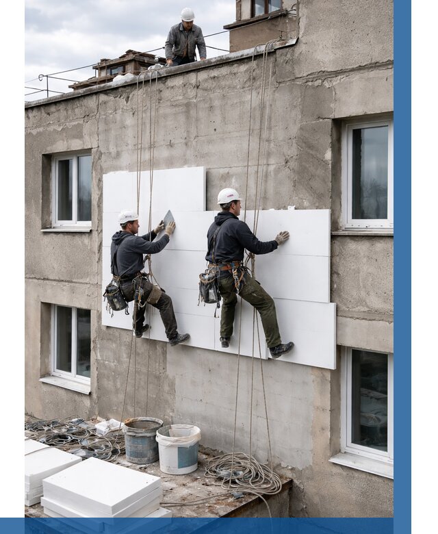 Утепление фасада пенополистиролом в Большой Камне от 1825 р. | ВЫСОТНИК-Бль