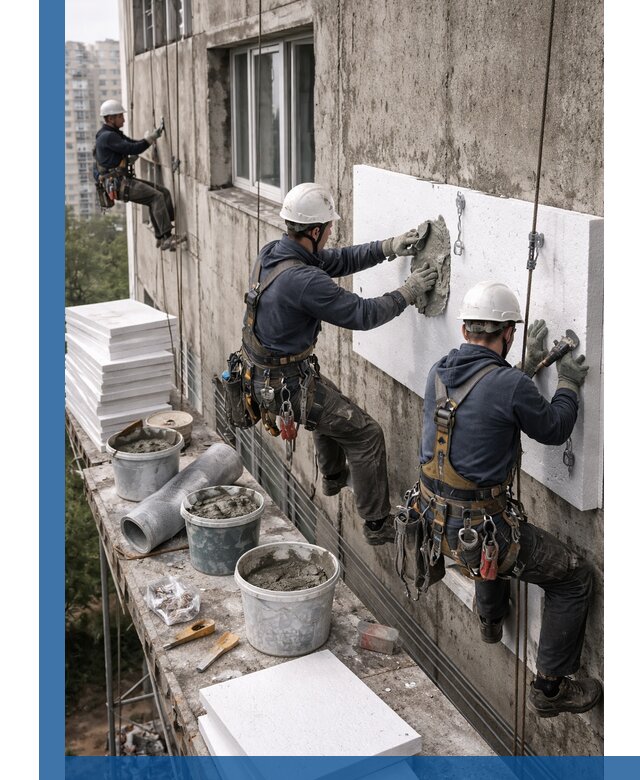 Утепление фасада пенополистиролом в Большой Камне под ключ