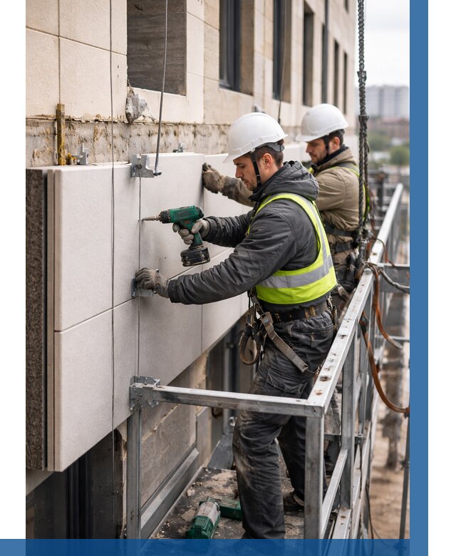 Монтаж фасадных термопанелей в Большой Камне от 1521 р. | ВЫСОТНИК-Бль