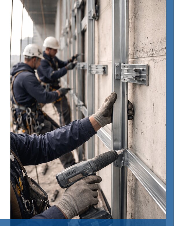 Монтаж подсистемы вентфасада в Большой Камне от 862 р. | ВЫСОТНИК-Бль