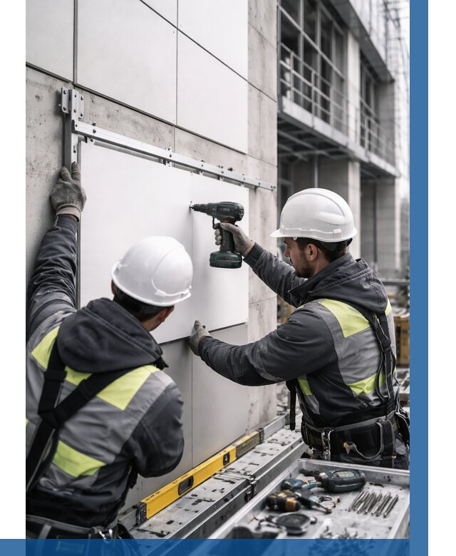 Монтаж композитных панелей фасада в Большой Камне от 2535 р. | ВЫСОТНИК-Бль