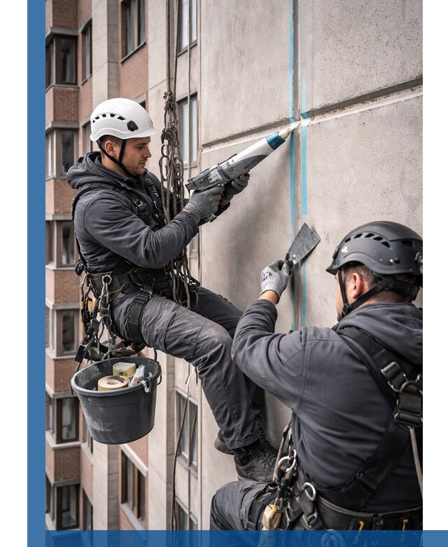 Вторичная герметизация швов фасада и кровли в Большой Камне