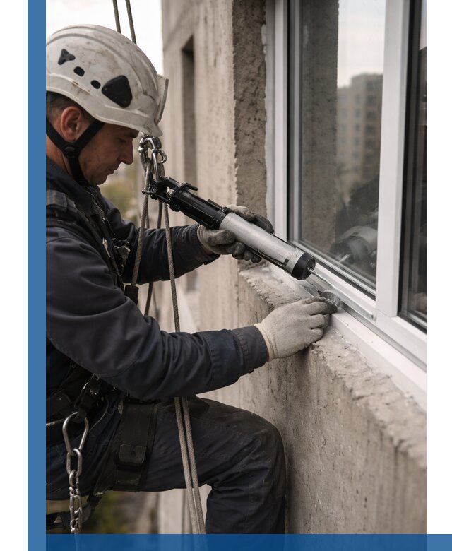 Герметизация оконных швов снаружи в Большой Камне профессионально