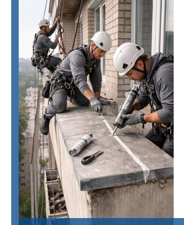 Герметизация балконного козырька в Большой Камне профессионально