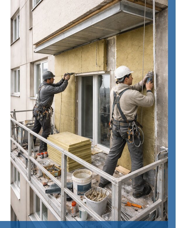 Утепление балкона снаружи в Большой Камне от 1623 р. под ключ ВЫСОТНИК-Бль