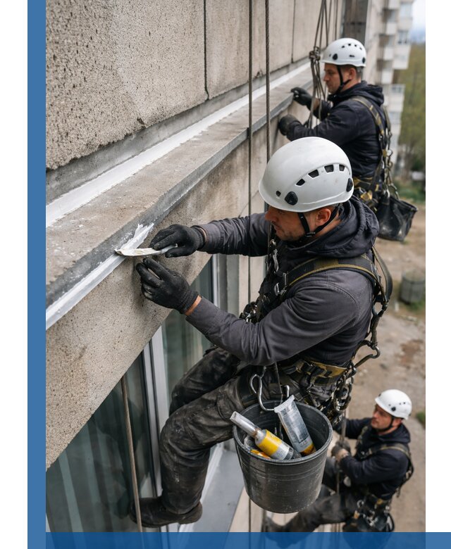 Герметизация примыкания балкона в Большой Камне под ключ с гарантией