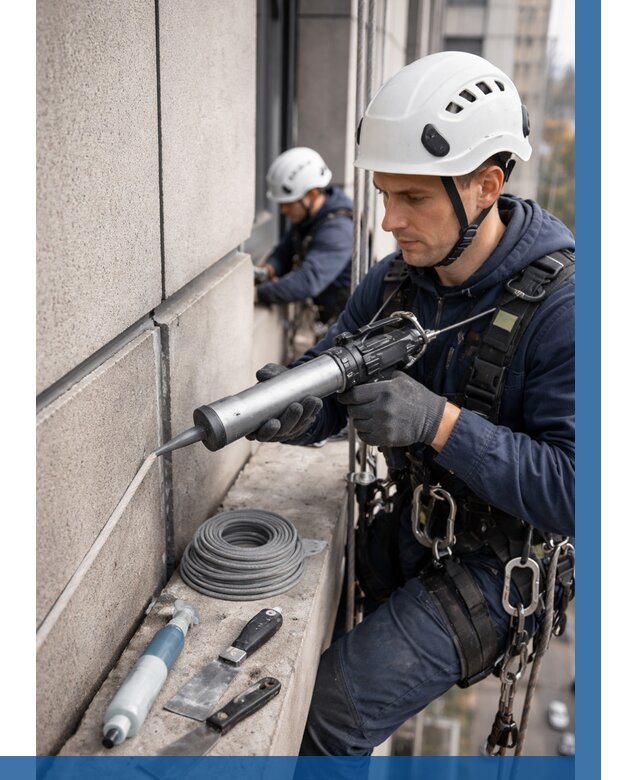 Герметизация деформационных швов фасада в Большой Камне от 710 | ВЫСОТНИК-Бль