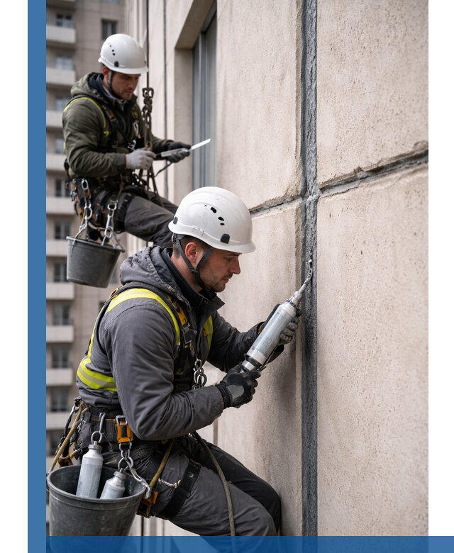 Герметизация деформационных швов фасада в Большой Камне качественно