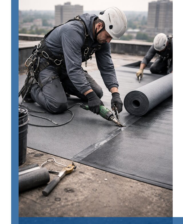 Ремонт мягкой кровли в Большой Камне с выездом промальпинистов