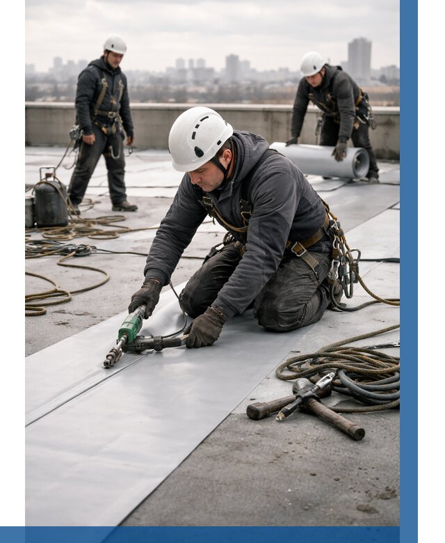 Ремонт мембранной кровли в Большой Камне от 1825 р./м2 | ВЫСОТНИК-Бль