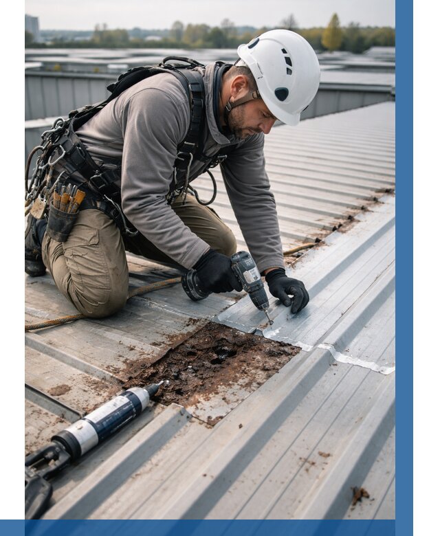 Ремонт профнастила на кровле в Большой Камне от 710 р. | ВЫСОТНИК-Бль