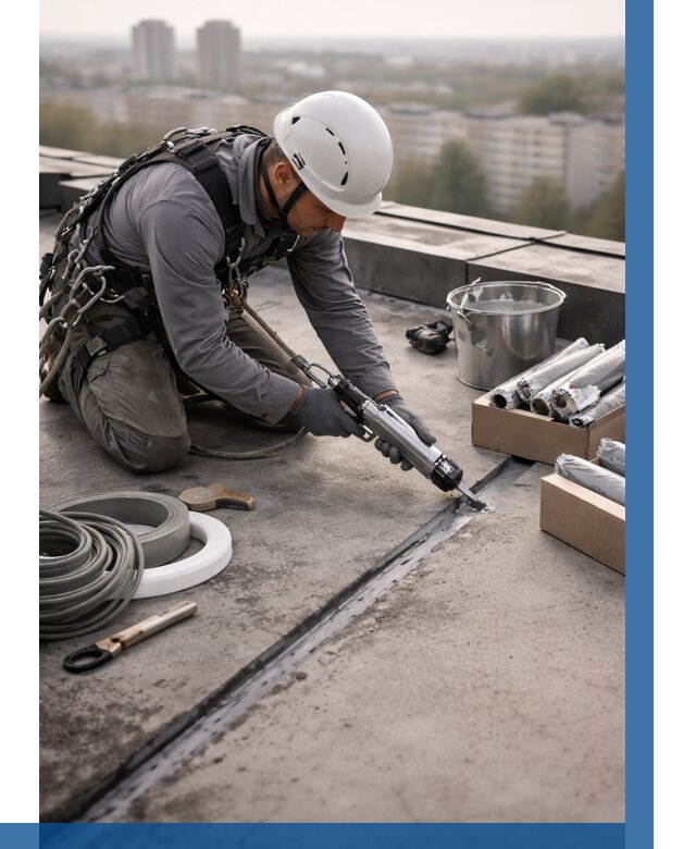 Герметизация швов кровли в Большой Камне от 456 р./м2 | ВЫСОТНИК-Бль