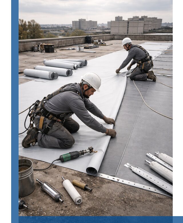 Монтаж мембранной кровли в Большой Камне для промышленных зданий