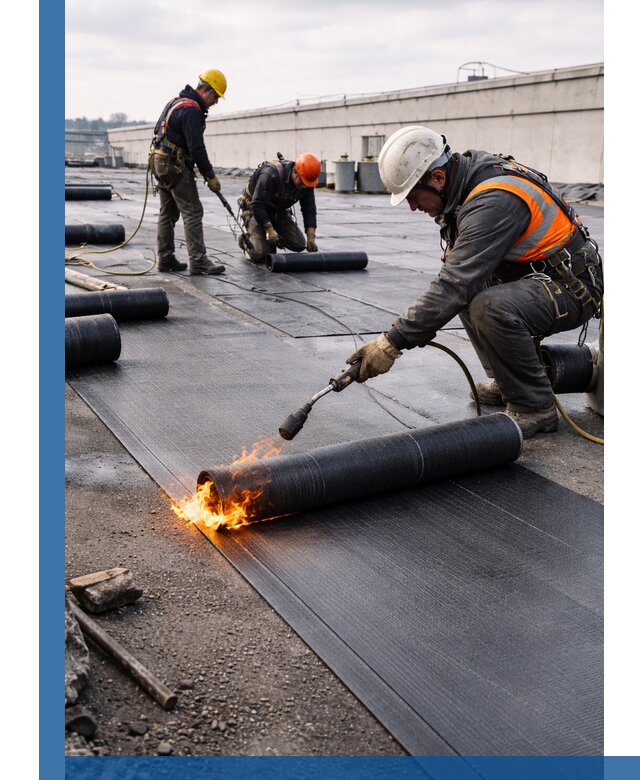 Монтаж наплавляемой кровли в Большой Камне профессионально