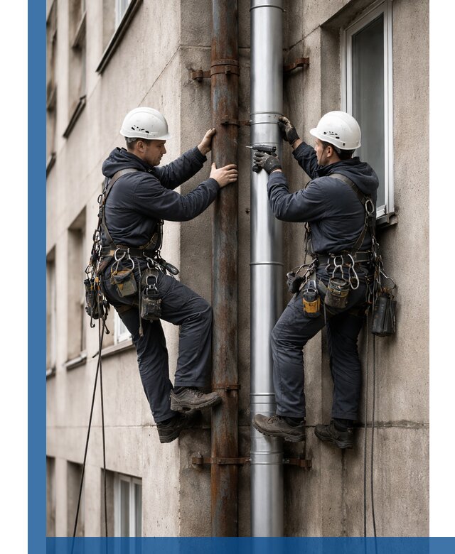 Замена водосточных труб в Большой Камне: монтаж и демонтаж под ключ