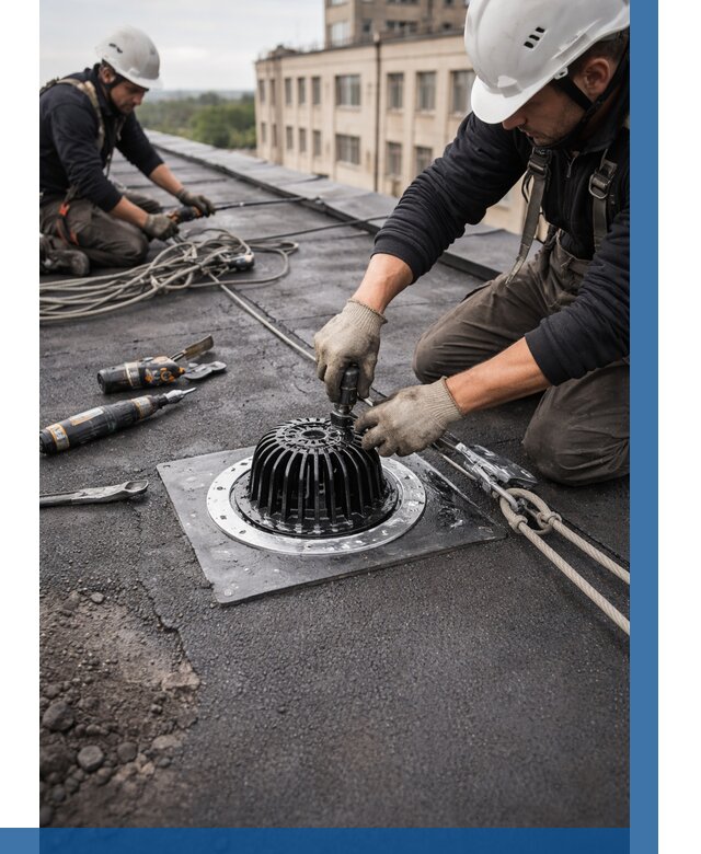 Установка водосточных воронок в Большой Камне цена от 3549 р. | ВЫСОТНИК-Бль