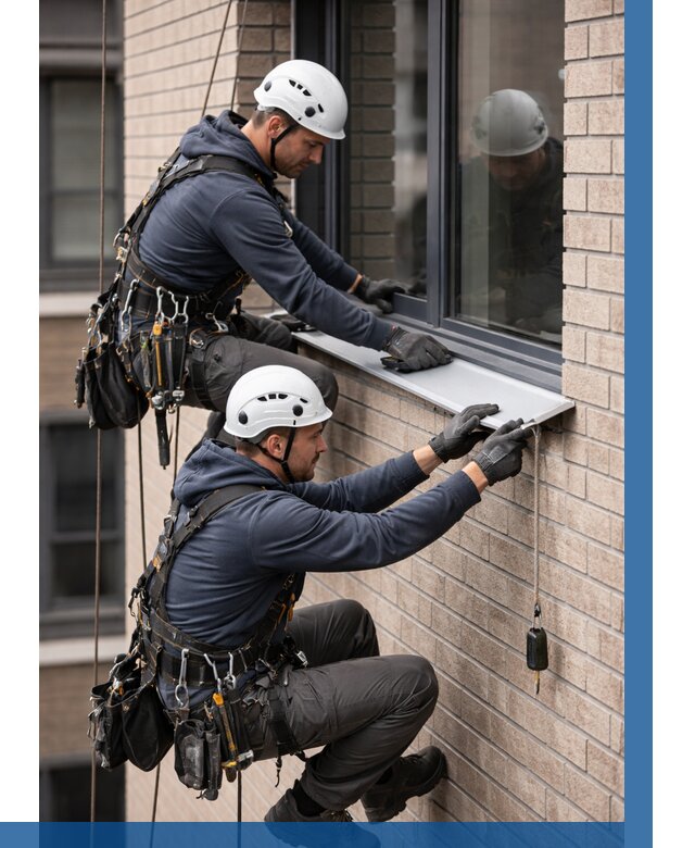 Монтаж оконных отливов под ключ в Большой Камне от 3549 р. | ВЫСОТНИК-Бль