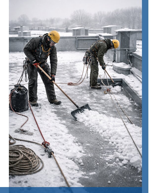 Очистка крыши от снега в Большой Камне от 7606 р. | ВЫСОТНИК-Бль