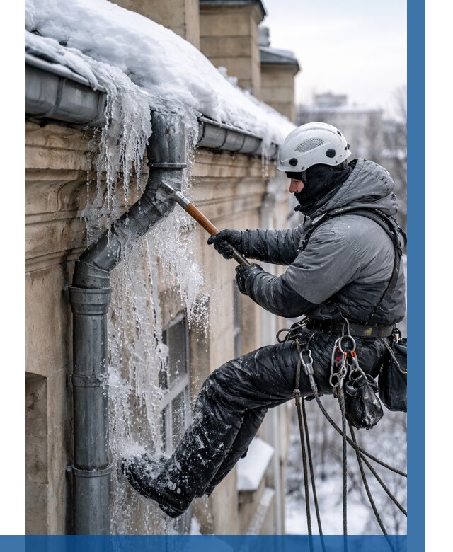 Очистка водостоков от льда в Большой Камне от 3549 р. | ВЫСОТНИК-Бль
