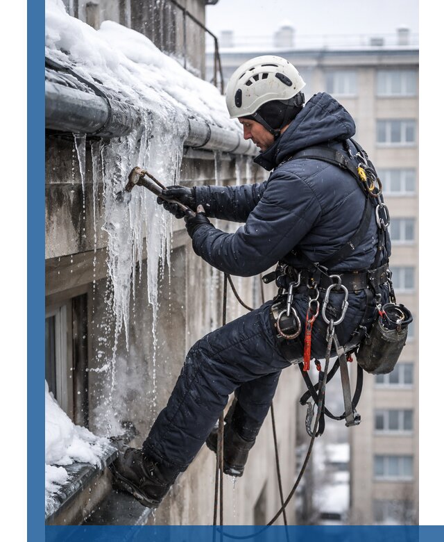Удаление наледи и чистка водостоков в Большой Камне оперативно и безопасно