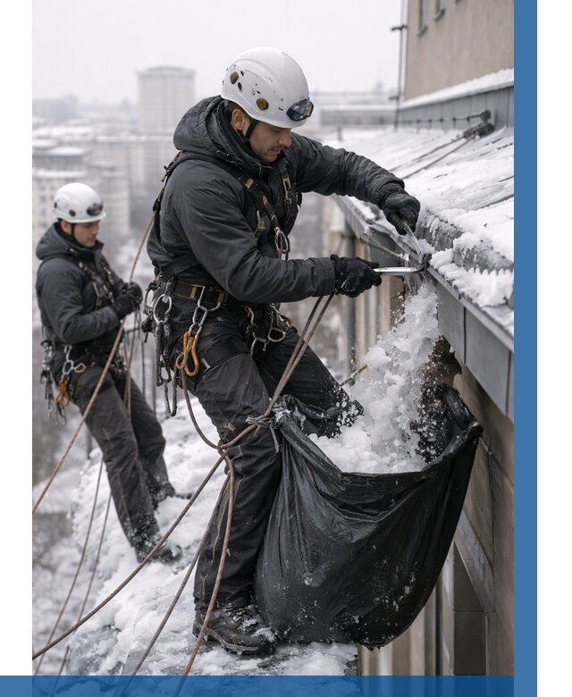 Аварийная очистка крыши в Большой Камне под ключ от 304 р. | ВЫСОТНИК-Бль