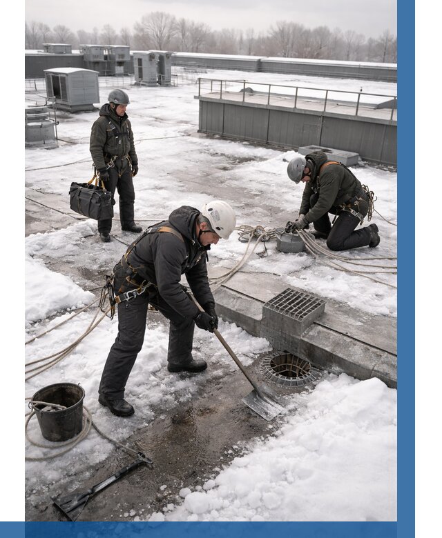 Абонентское обслуживание кровли зимой в Большой Камне от 8113 р. | ВЫСОТНИК-Бль