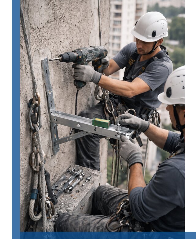 Установка кронштейнов кондиционера и крепежа в Большой Камне