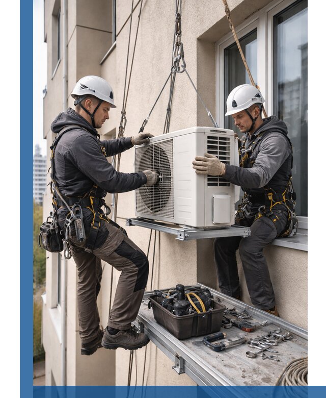 Перенос внешнего блока кондиционера в Большой Камне с монтажом и крепежом