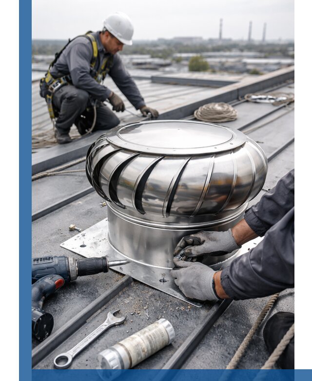 Установка дефлекторов на кровле в Большой Камне профессионально