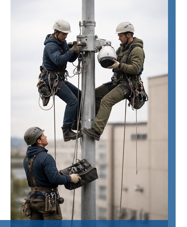 Установка видеокамер на мачте в Большой Камне от 8620 р. | ВЫСОТНИК-Бль