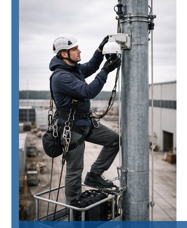 Профессиональная установка видеокамер на мачте в Большой Камне