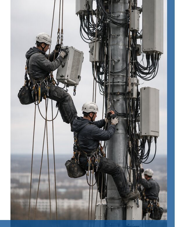 Монтаж оборудования связи на мачте в Большой Камне от 7606 р. | ВЫСОТНИК-Бль