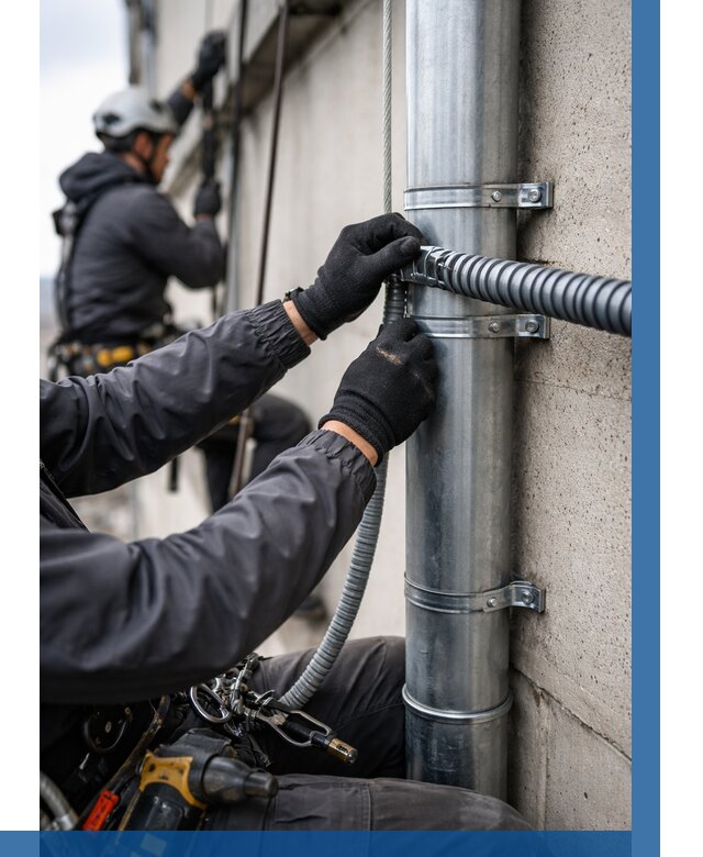 Монтаж гофры для кабеля в Большой Камне от 304 р. | ВЫСОТНИК-Бль