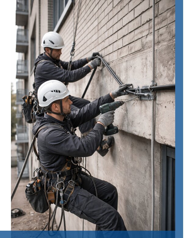 Крепление кабеля на фасаде в Большой Камне от 355 р. | ВЫСОТНИК-Бль