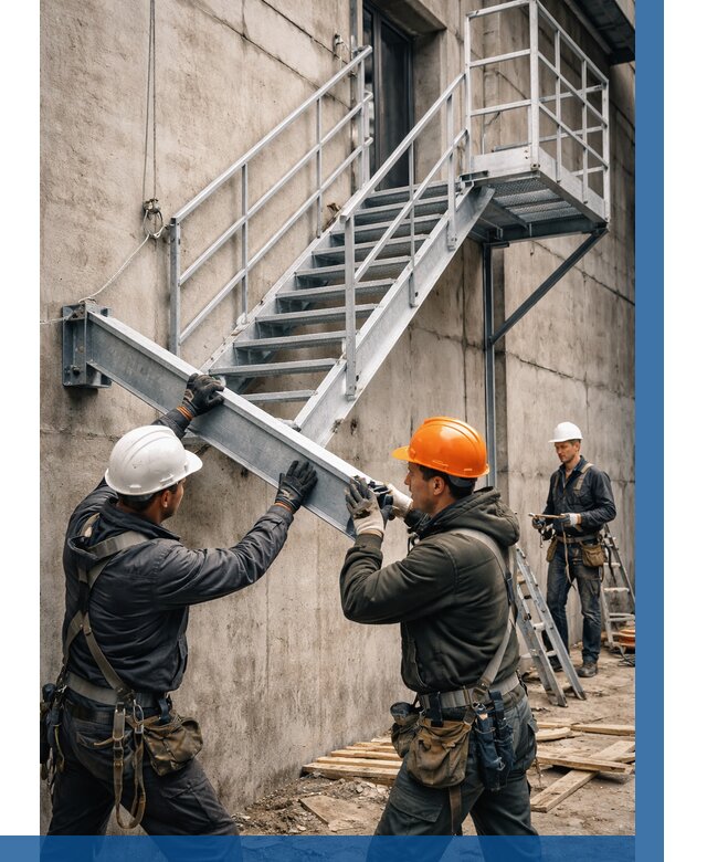 Монтаж металлических лестниц в Большой Камне от 15212 р. | ВЫСОТНИК-Бль